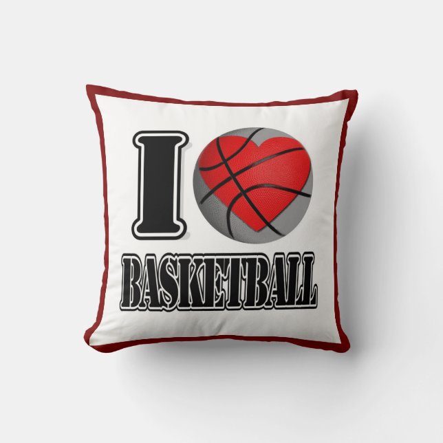 I kärlek Basketball Pillow Kudde (Framsida)