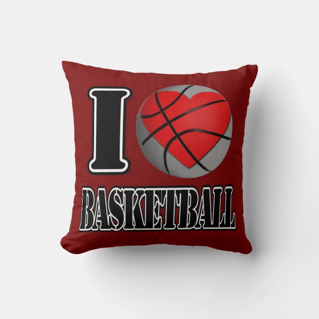 I kärlek Basketball Pillow Kudde (Framsida)