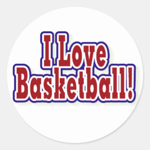 I Kärlek Basketball Runt Klistermärke