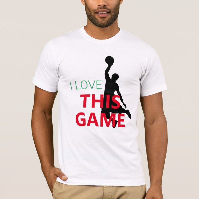 I Kärlek Basketball-spel T Shirt (Framsida)