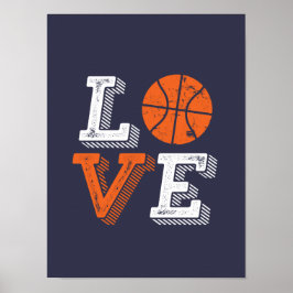 I Kärlek Basketball Sports Games Fläkt Poster