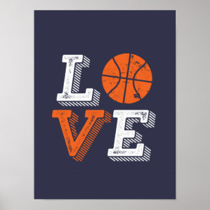 I Kärlek Basketball Sports Games Fläkt Poster