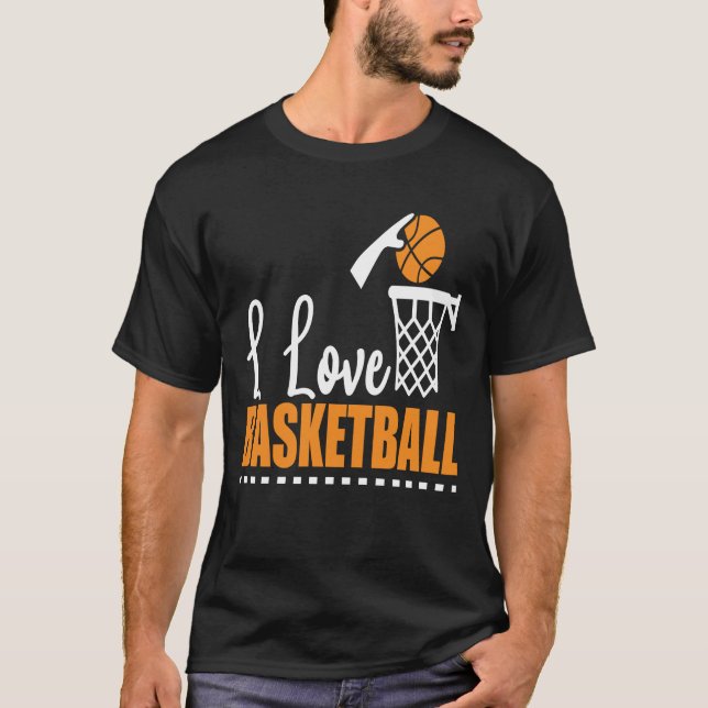 I Kärlek Basketball T Shirt (Framsida)