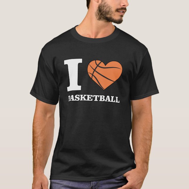 I Kärlek Basketball T Shirt (Framsida)