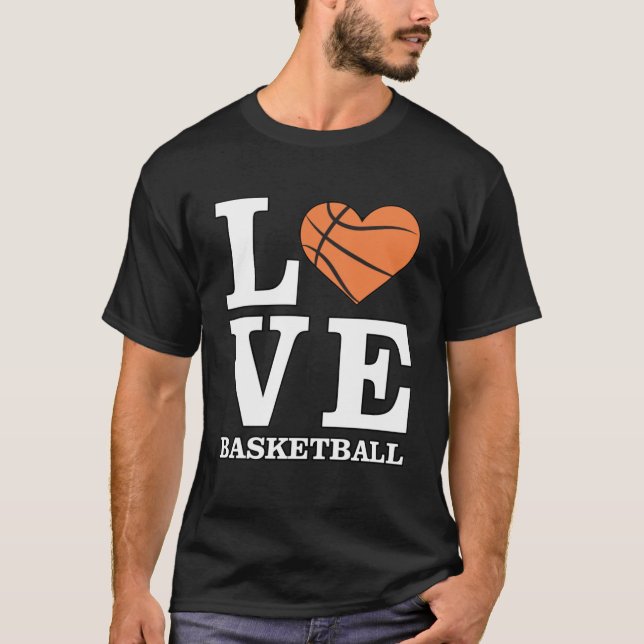 I Kärlek Basketball T Shirt (Framsida)