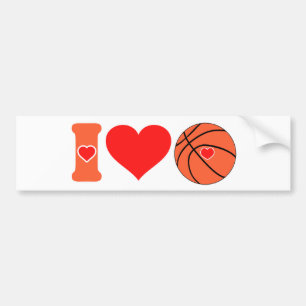 I kärlek basketboll bildekal