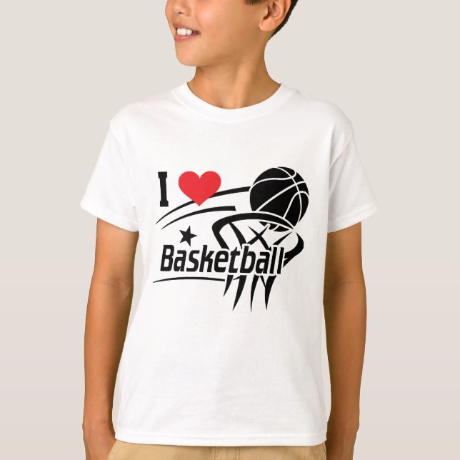 I Kärlek basketboll T-shirt (Framsida)