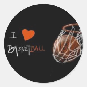 I kärlek basketklistermärken runt klistermärke