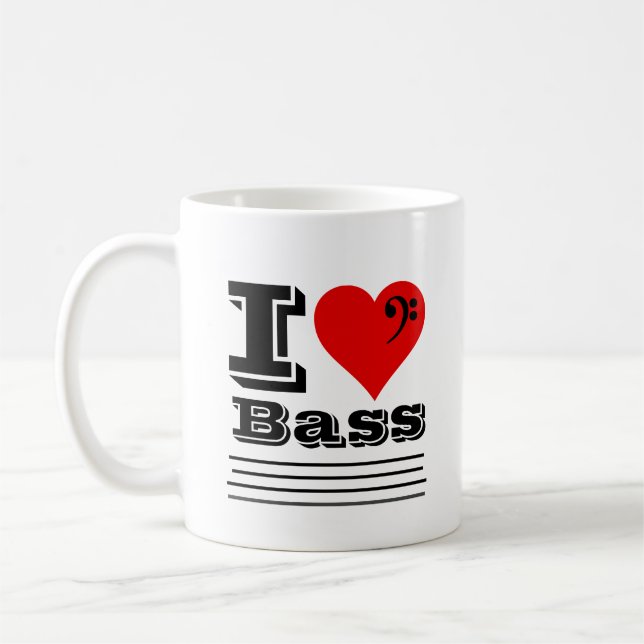 I Kärlek Bass Coffee Mugg (Vänster)