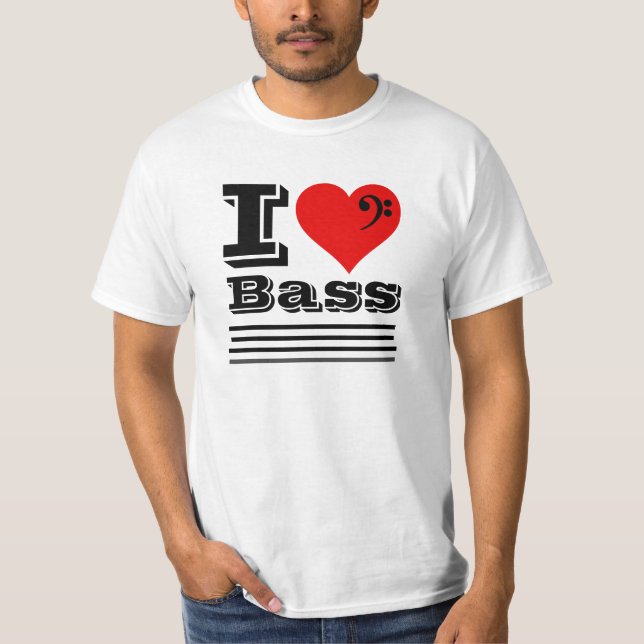 I Kärlek Bass T-Shirt (Framsida)