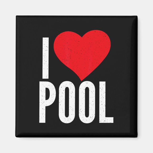 I Kärlek Bassäng Billiards Magnet (Framsidan)