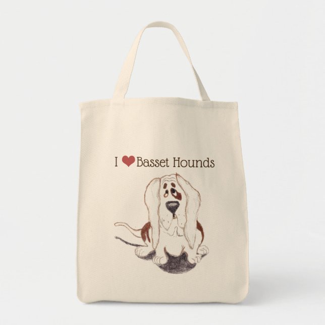 I kärlek Basset Hounds livsmedel till Tygkasse (Framsidan)