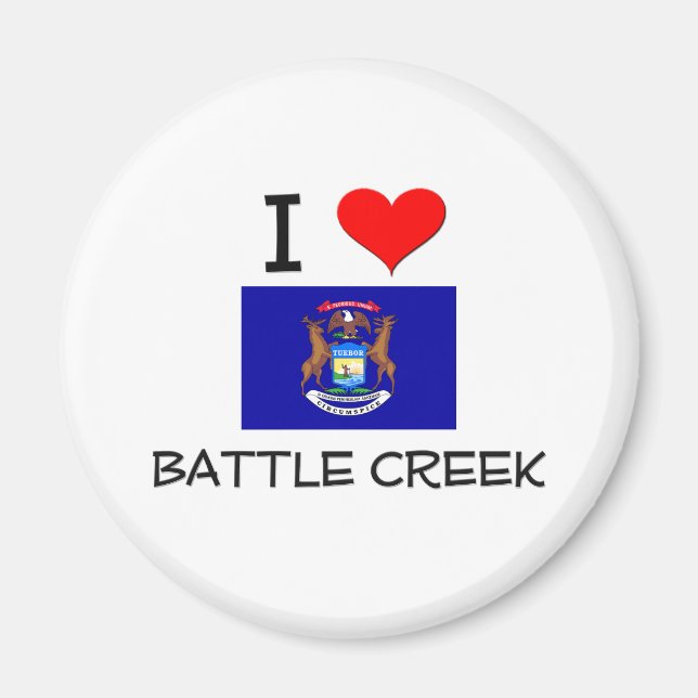 I Kärlek Battle Bäck Michigan Magnet (Framsidan)