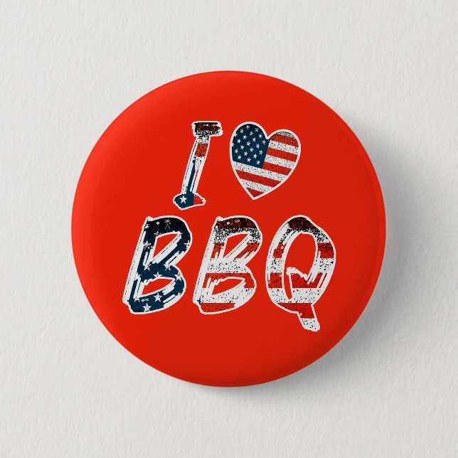 I Kärlek BBQ, American Patriotic Knapp (Framsida)