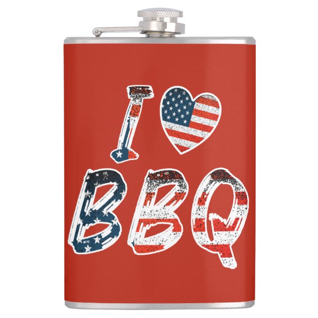 I kärlek BBQ, amerikansk patriotisk Fickplunta (Framsidan)