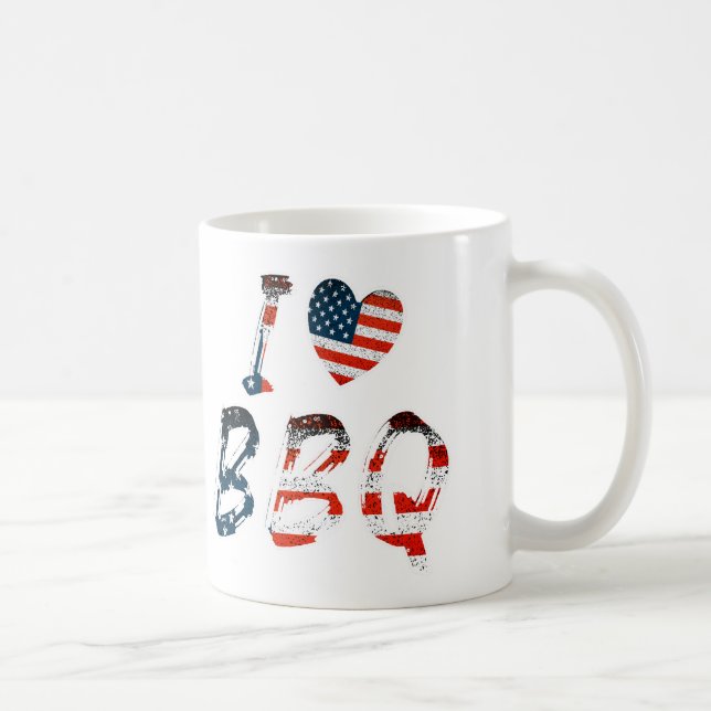 I kärlek BBQ, amerikansk patriotisk Kaffemugg (Höger)