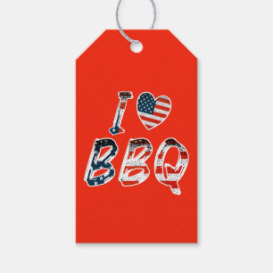 I kärlek BBQ, amerikansk patriotisk Presentetikett