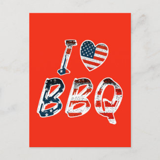 I kärlek BBQ, amerikansk patriotisk Vykort