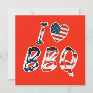 I kärlek BBQ, amerikanskt patriotiskt inbjudningsk