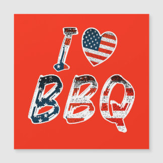 I kärlek BBQ, amerikanskt patriotiskt magnetkort