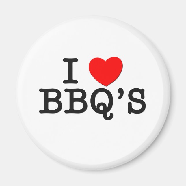I Kärlek BBQ S (mat) Magnet (Framsidan)