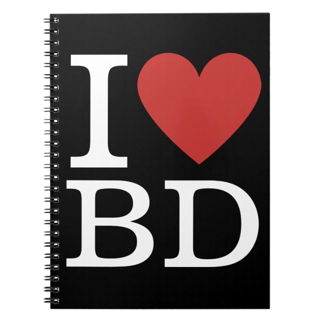 I ❤️ Kärlek BD - Byggnad Department NOTEBOOK Anteckningsbok (Framsidan)