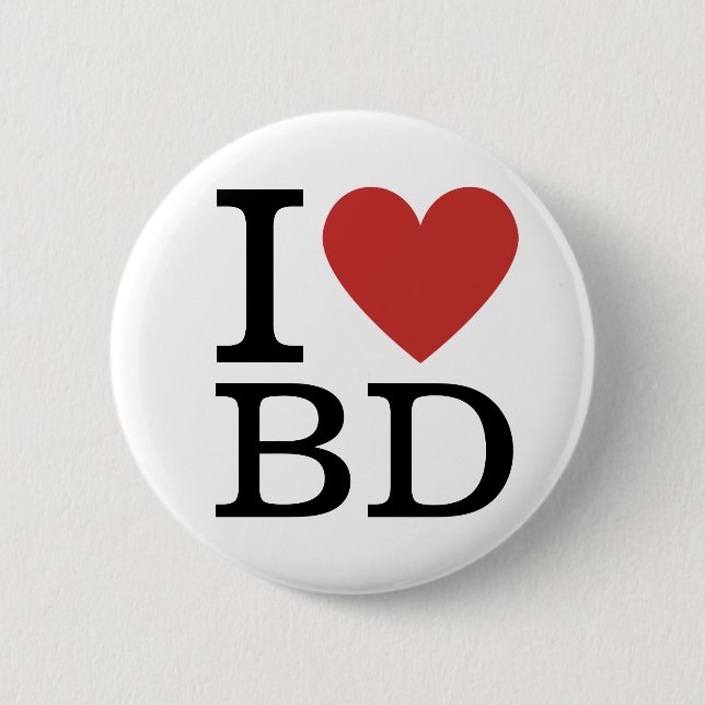 I ❤️ Kärlek BD - Byggnad Department Pin Button Knapp (Framsida)