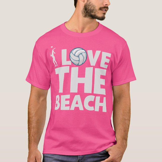 I Kärlek, Beach Beach Volleyball T Shirt (Framsida)