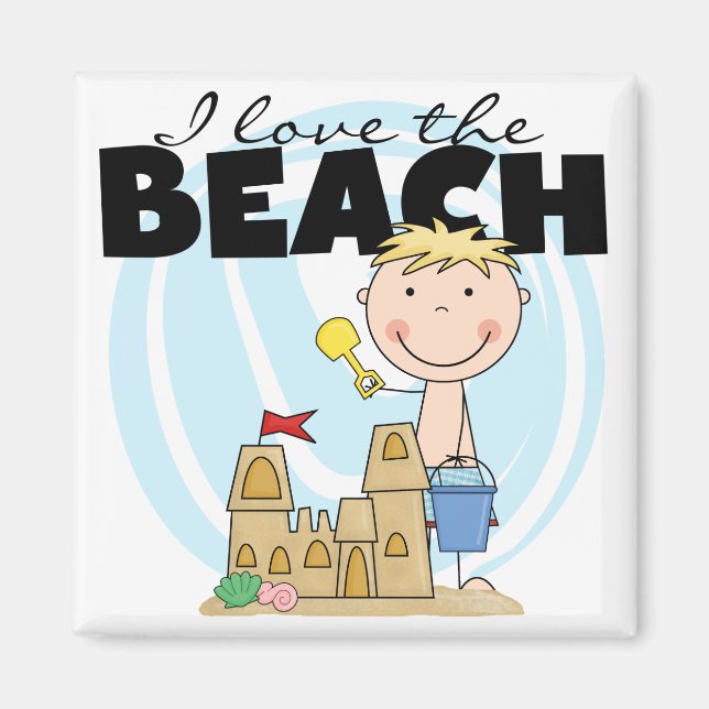 I Kärlek, Beach Blond Boy Tshirts och Gifts Magnet (Framsidan)