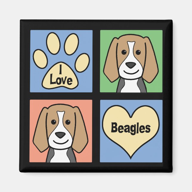 I Kärlek Beagles Magnet (Framsidan)