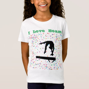 I Kärlek Beam Girls Gymnastics Balance Gymnast T Shirt