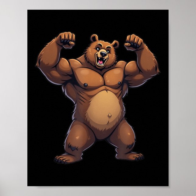 I Kärlek Bear Funny Gay Pappa Lgbtq Pride Tecknad  Poster (Framsidan)