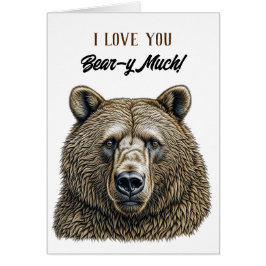 I Kärlek Bear-y Mycket Romantic Flirty Hälsningskort