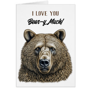 I Kärlek Bear-y Mycket Romantic Flirty Hälsningskort