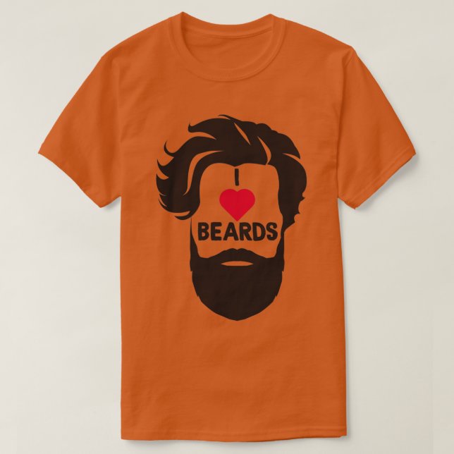 I kärlek Beards Beard Älskare Gift T Shirt (Design framsida)