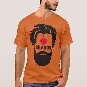 I kärlek Beards Beard Älskare Gift T Shirt