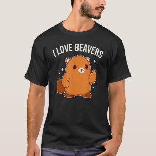 I Kärlek Beavers Cute Beaver Graphic T Shirt