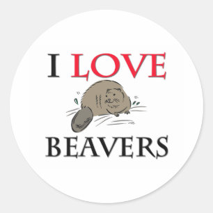 I Kärlek Beavers Runt Klistermärke