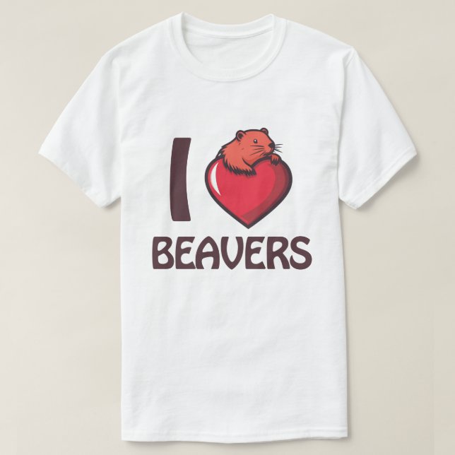 I kärlek Beavers T Shirt (Design framsida)