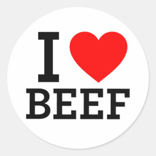 I Kärlek Beef Runt Klistermärke
