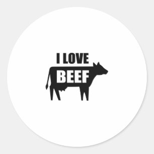 I Kärlek Beef Runt Klistermärke
