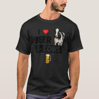 I Kärlek Beer and Cows Farming Christian Farm Anim T Shirt