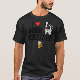 I Kärlek Beer and Cows Farming Christian Farm Anim T Shirt