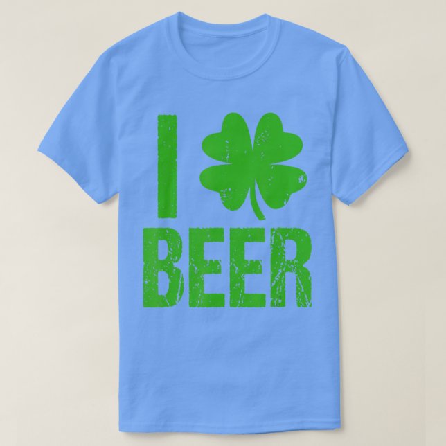 I Kärlek Beer Fyrklöver St T Shirt (Design framsida)