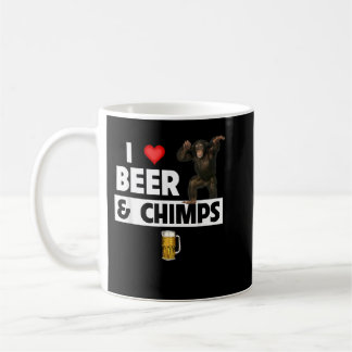 I Kärlek Beer och Chimps Drinking Chimpanzee Monke Kaffemugg