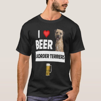 I Kärlek Beer och Gräns Terriers Hund Pappa Drinki T Shirt