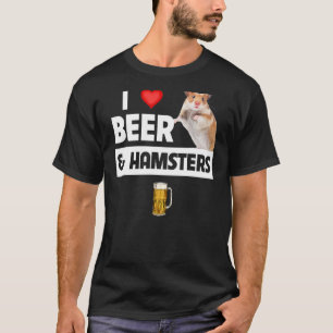 I Kärlek Beer och Hamsters Cage Wheel Drinking Ani T Shirt