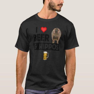 I Kärlek Beer och Hippos Drinking Wildlife Safari T Shirt