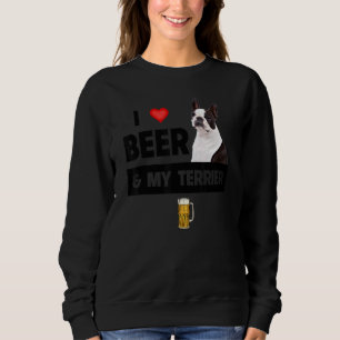I Kärlek Beer och min Boston Terrier Mamma Pappa H T Shirt