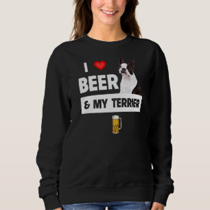 I Kärlek Beer och min Boston Terrier Mamma Pappa H T Shirt